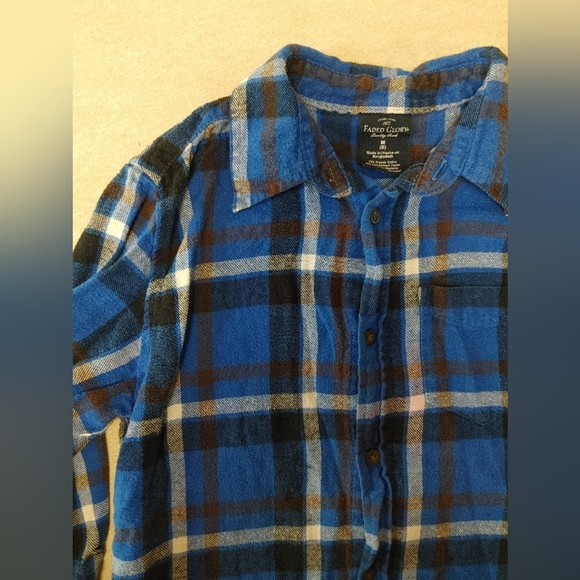 Faded Glory Blue Plaid Kids Shirt - Picture 5 of 5